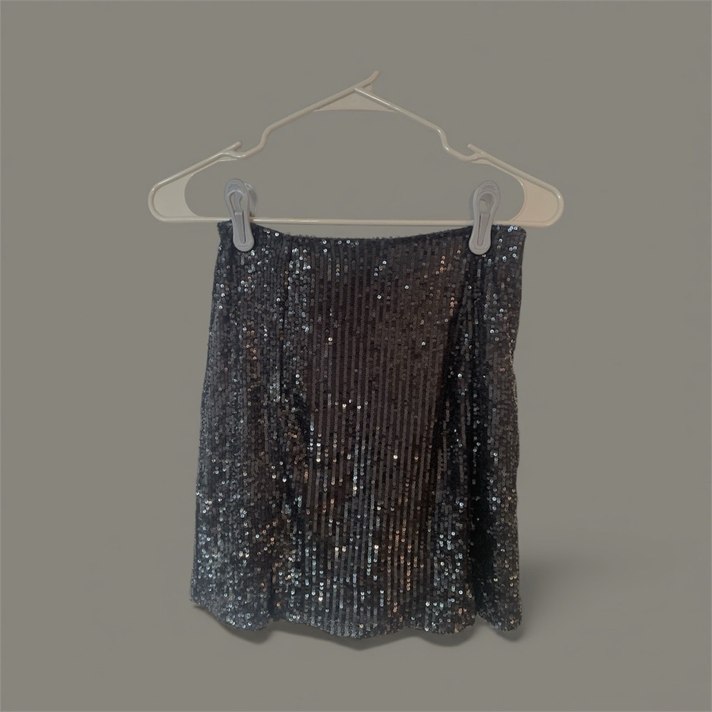 Love on a Hanger Black Sequin Mini Skirt